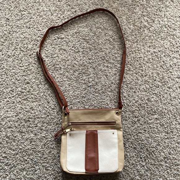 NA Handbags - Women's brown, tan, and beige crossbody purse